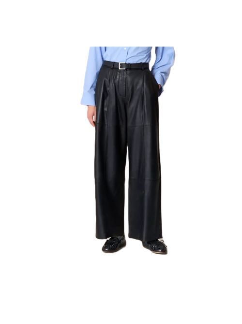 Pantalone in pelle Maciock25 p.a.r.o.s.h nero P.a.r.o.s.h. | MACIOCK25WD210594S013 NERO